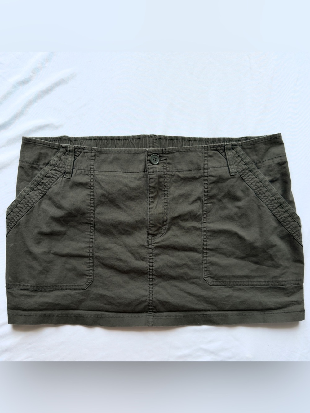 mini skirt casual cargo/utility skirt in army green shade size 2x